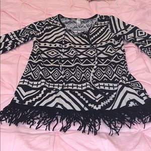 Tribal Patterned Fringe Top